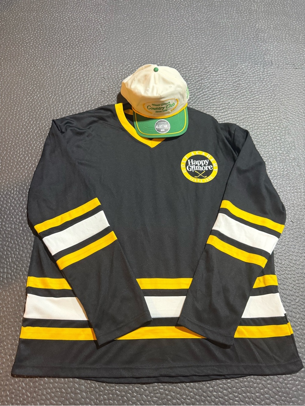 Happy Gilmore Black & Yellow Hockey Jersey and Hat
